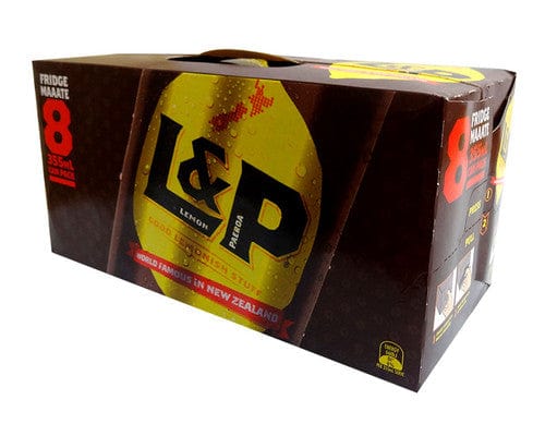 Ringpop Individual L&P - Lemon & Paeroa (8 x 330ml Cans in a Display Unit) 9300624011064 TPFS6087 L&P - Lemon & Paeroa (8 x 330ml Cans in a Display Unit)