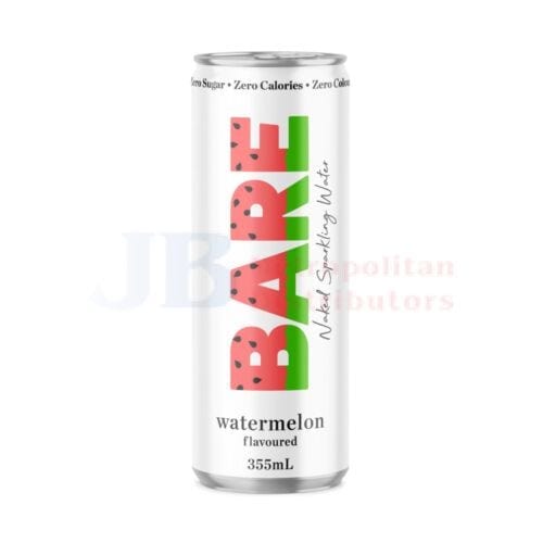Bare Naked Bare Naked Sparkling Water Watermelon 355ml Bare Naked Sparkling Water Watermelon 355ml